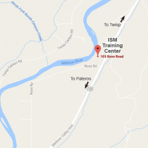 Map of the ISM Training Center in Twisp, WA, along the Methow River.